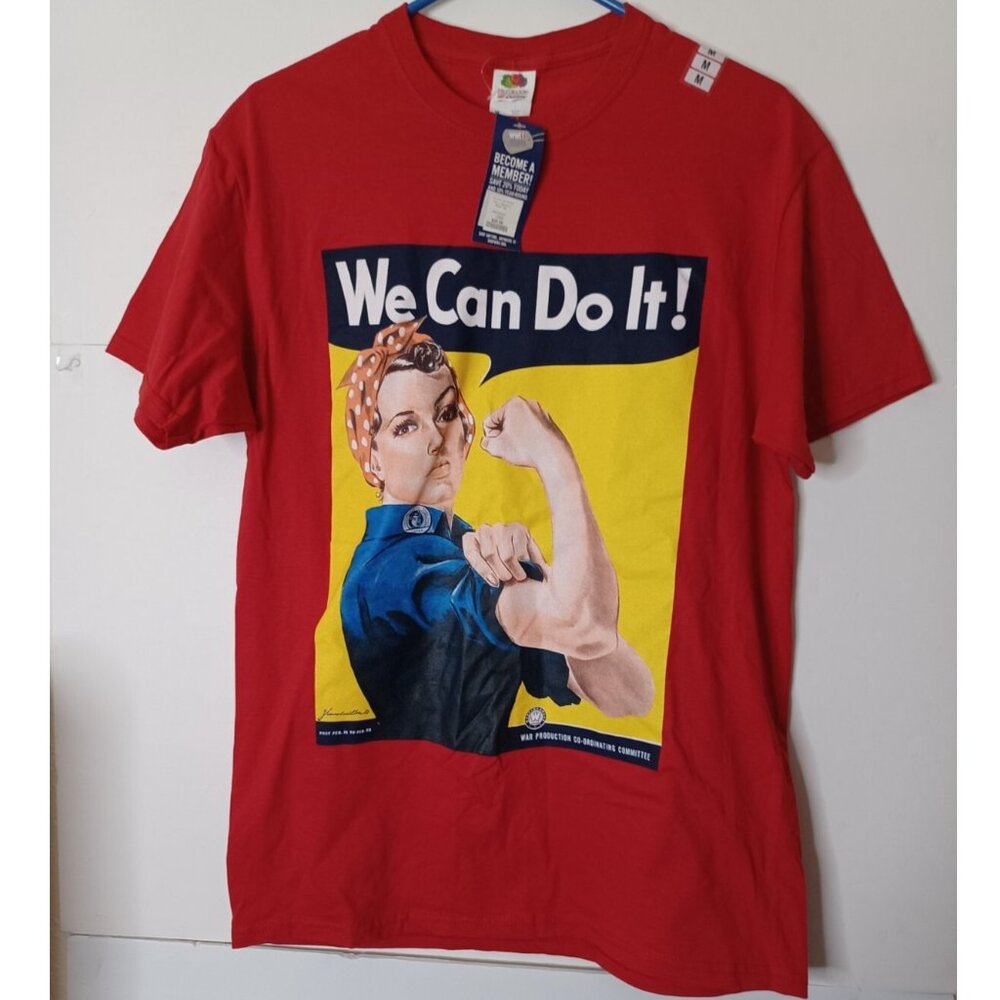 We Can Do It! Rosie the Riveter American Wartime Red Shirt WWII Tee NEW